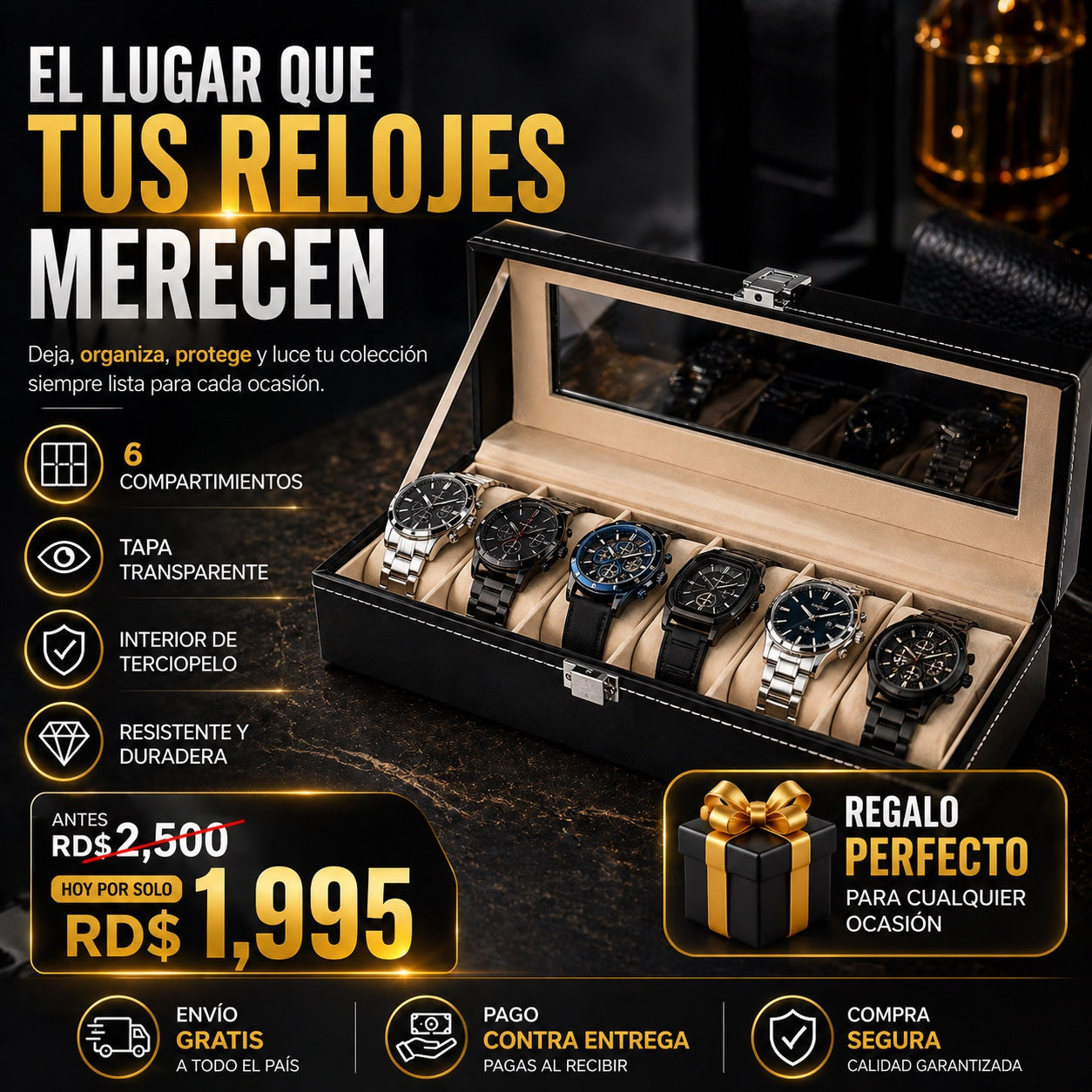 Portarreloj Premium de 6 Espacios