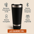 Vaso térmico con bocina Bluetooth | Mantiene frío/caliente + música