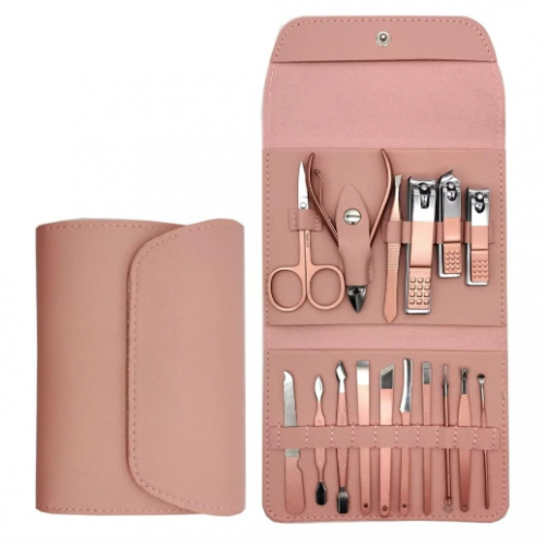 Kit de Belleza Portátil – Espejo LED + Set de Manicura