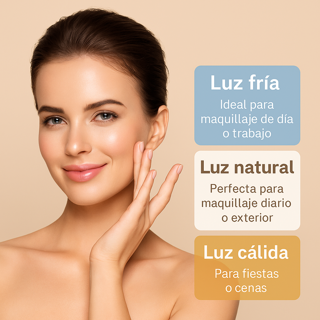 Kit de Belleza Portátil – Espejo LED + Set de Manicura