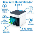 Mini Aire Portátil 3 en 1 | Enfriador + Humidificador + Purificador