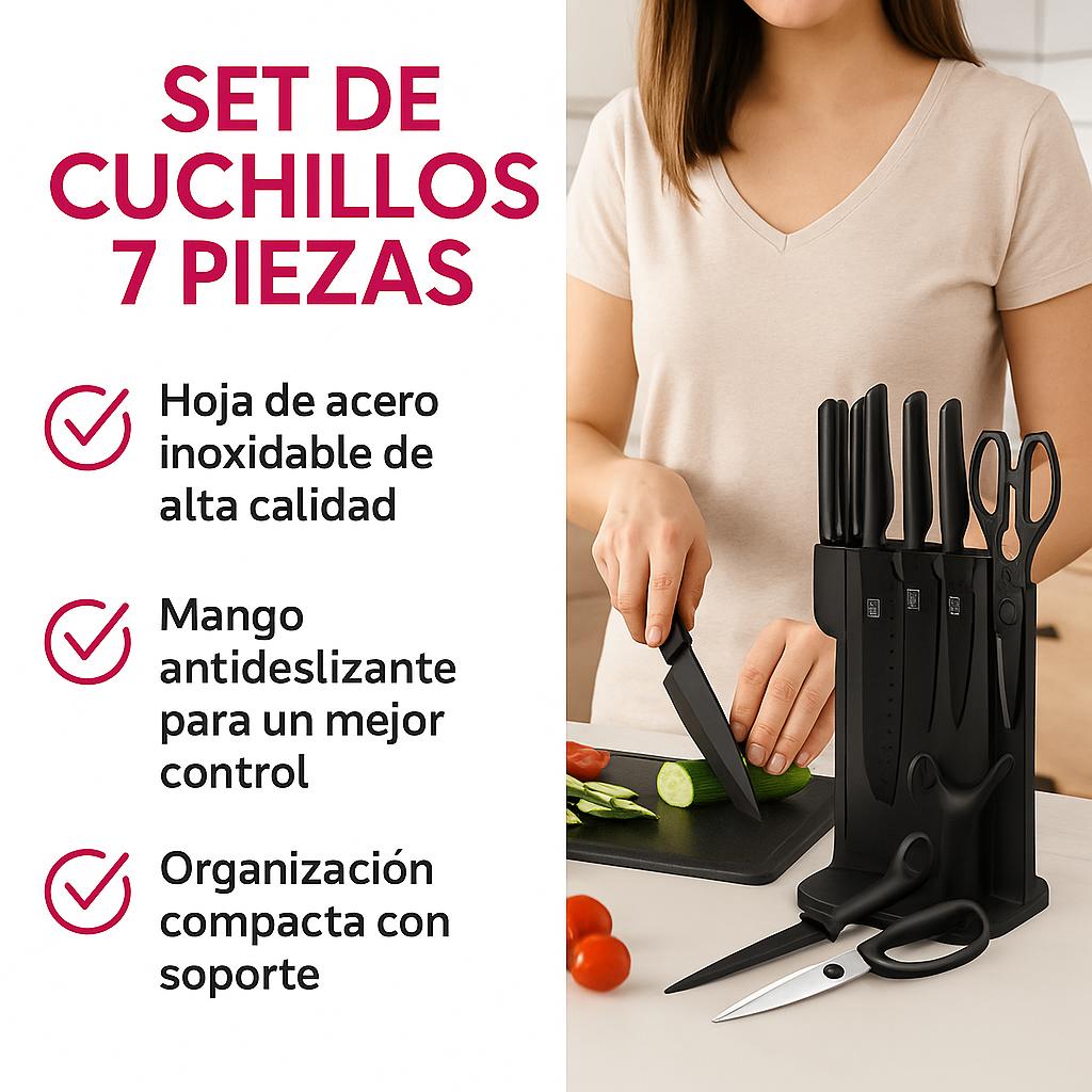 Set de Cuchillos  Premium 7 Piezas (Acero Inoxidable)