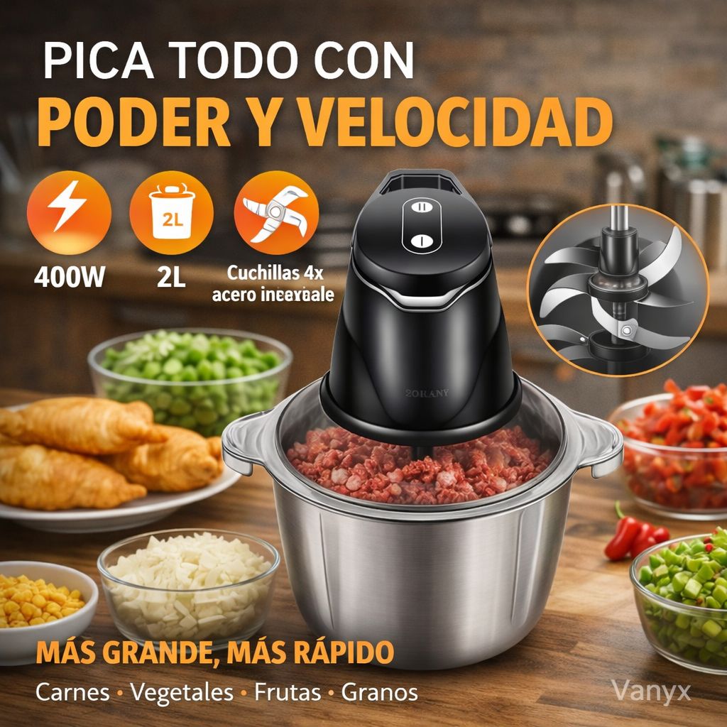 Trituradora Eléctrica Multifuncional 2 L – 400W